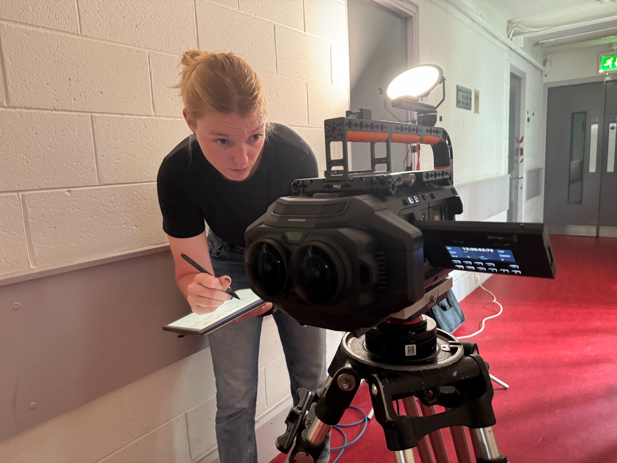 Immersive camera being operated on set